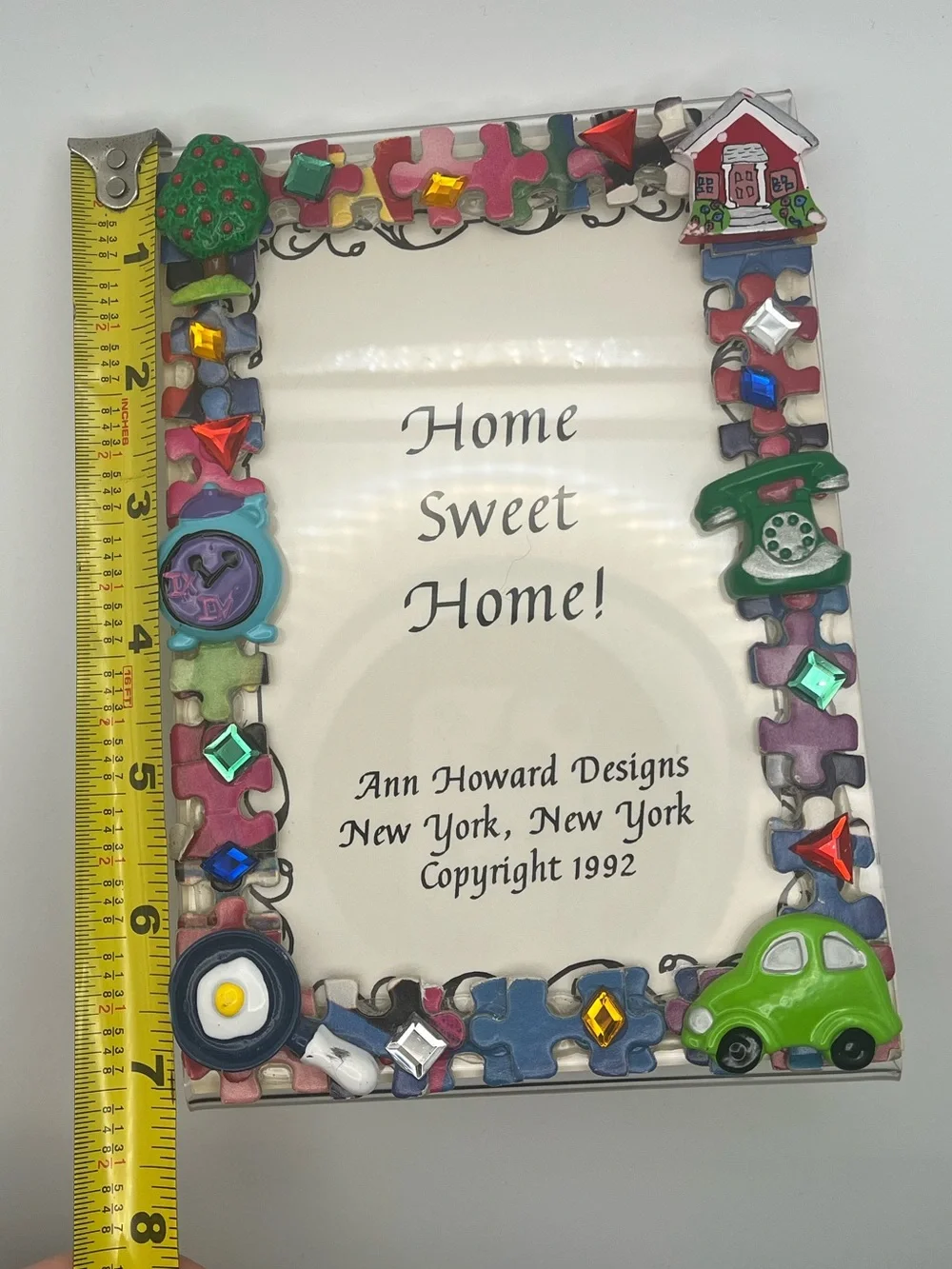 Vintage Ann Howard Designs Home Sweet Home Picture 4x6‎ Frame 1992 USA Puzzle